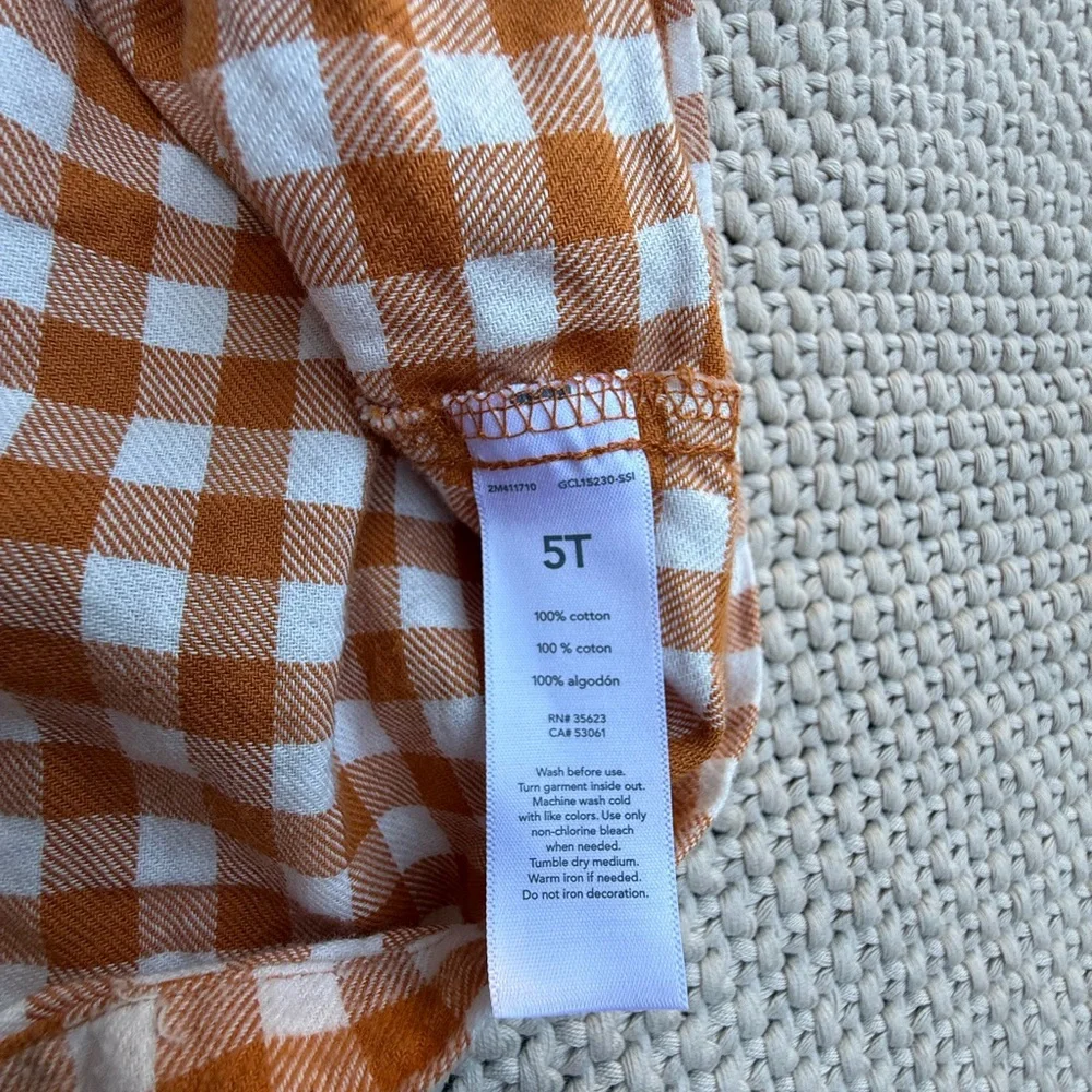 Carters 5T Long sleeve checkered tunic dress